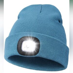 Unisex Hat with Light, USB Rechargeable Hands Free‎ Headlamp LED Beanie NWT